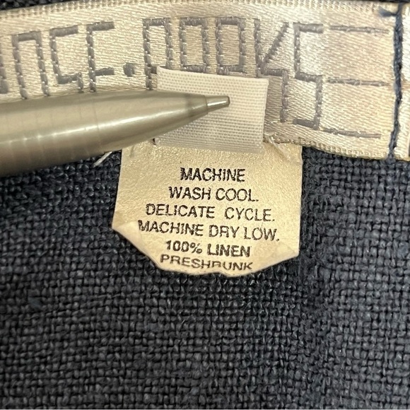 Rose Parks Top Womens 3 Blue Tunic Shirt Vest Linen Button Up Hi Low Pockets - Picture 5 of 11